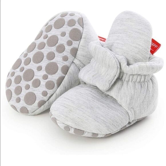 BABIES non skid soft booties silver - Picture 1 of 4